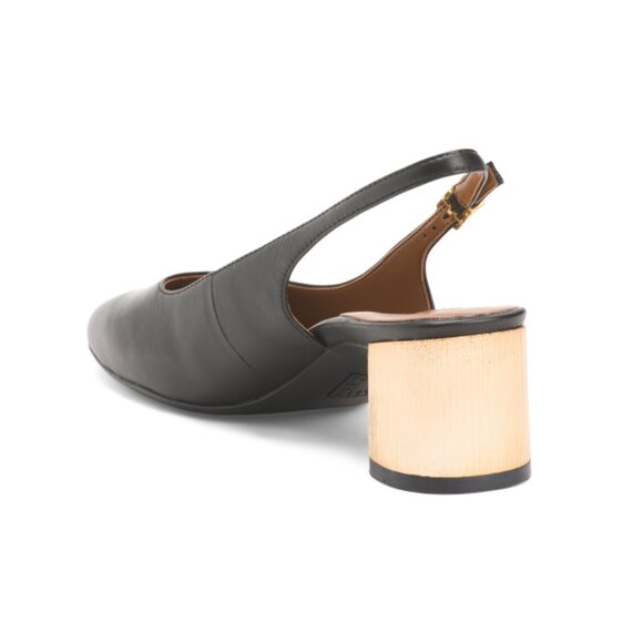 NATURALIZER PREMIUM Black Leather Lane Slingback Heels - Picture 2 of 2